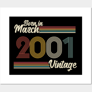 Vintage Born in March 2001 Posters and Art